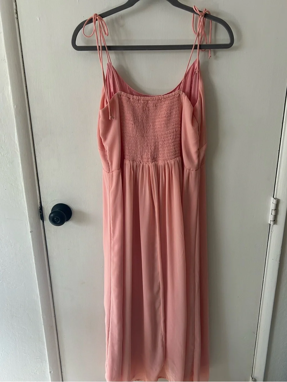 Abercrombie & Fitch Coral Pink Maxi Slip Dress with Tie Straps